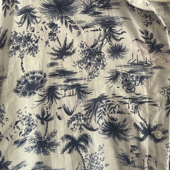 Abercrombie and Fitch Women’s Cropped Boxy Linen Button Down Shirt Medium White - Picture 6 of 7